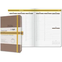 Sigel Wochenkalender Linescape ca. A5, EN Hardcover braun 2026