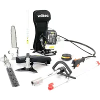 Wiltec 4-in-1 Multifunktionsgerät mit 2-Takt-Motor mit Rucksack, Backpacker Multigartengerät,
