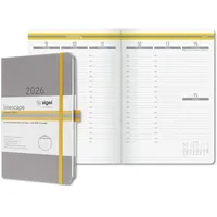 Sigel Wochenkalender Linescape ca. A5 hellgrau, gelb, 1 Stück