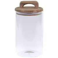 Chic Antique Aufbewahrungsglas mit Deckel aus Akazienholz, H19 x