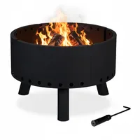 Relaxdays Feuerschale Ø 58,5 cm Schwarz