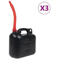 VidaXL Benzinkanister mit Flexiblem Ausgießer 3 Stk. Schwarz 10