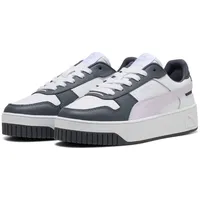 Puma Carina Street Sneaker, White-Lilac Frost-Galactic Gray, 40.5 EU