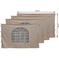 Quick Star 4 Seitenteile mit PVC Fenster 300x193cm für