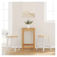 VidaXL Barstühle 2 Stk. Weiß Massivholz Gummibaum