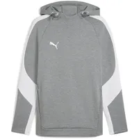 Puma teamEVOSTRIPE Hoody medium gray heather/puma silver/puma white L