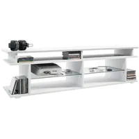 Vladon Lowboard, Weiß Hochglanz, Holzwerkstoff, 138.5x39x37.5 cm, Wohnzimmer, Wohnwände,