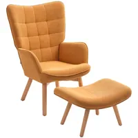 Homcom Ohrensessel mit Hocker Cord 40 x 101 x