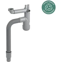Prevex Flexloc Universal-Platzspar-Siphon für Küchenspüle, flexibles Ablaufrohr aus recyceltem