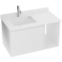LaVita 2in1, Waschtischunterschrank KENT WHITE 900 inkl. Unterbauwaschtisch Badzimmer