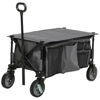 Outsunny Bollerwagen Stahl, Polyester