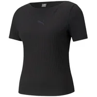 Puma Her Ribbed Slim Kurzarm-t-shirt - Puma Black -