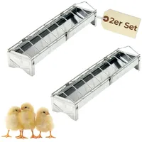 GarPet 2x Futterspender Hühner 30 cm Futterrinne Futtertrog Metall