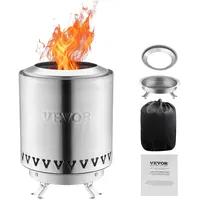 Vevor Feuerstelle, Feuerschale Feuerkorb Rauchfrei Tischkamin Φ150x205mm Silber