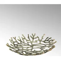 Lambert Dekoschale Corrie Schale flach, rund,Aluminium antik gold H
