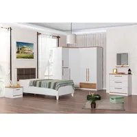Aea Kinderzimmer Garnitur Luxus Kinderbett Nachttisch Kommode Schrank 4tlg