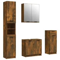 VidaXL Badmöbel-Set Räuchereiche 4-tlg. Braun