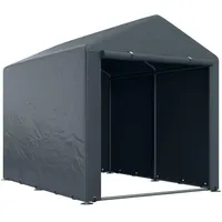 Outsunny Garagenzelt dunkelgrau Metall, Kunststoff, 218x172x160 cm - Aufbewahrung