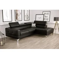 Aea L-Form Möbel Design Schwarz Leder Holz Neu Modern