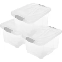 Centi 3er Set Aufbewahrungsbox mit Deckel 30 Liter –
