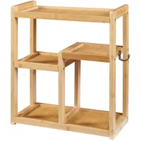 [en.casa] Badezimmerregal, Natur, Holz, Bambus 37x42x17 cm Badezimmer, Badezimmerregale,
