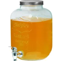 Riyashop Saftspender 5/8 L aus Glas mit Zapfhahn Wasserspender