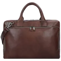 Plevier Vintage Bill Aktentasche Leder 40 cm Laptopfach braun