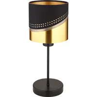 GLOBO Tischleuchte Beistelllampe Nachttischlampe Wohnzimmerlampe Schwarz-matt Gold