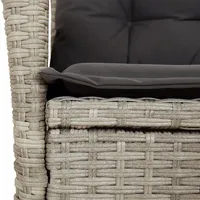 VidaXL 7-tlg. Garten-Essgruppe mit Kissen Hellgrau Poly Rattan