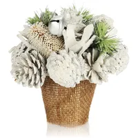 COM-FOUR com-four® Weihnachtsgesteck im Blumentopf - Zapfen, Zweige und