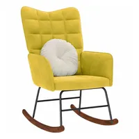 VidaXL Schaukelstuhl Gelb Samt
