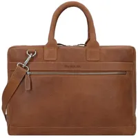 Plevier Urban Aktentasche Leder 39 cm Laptopfach braun