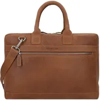 Plevier Urban Aktentasche Leder 39 cm Laptopfach braun