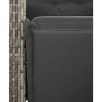 VidaXL 7-tlg. Garten-Essgruppe mit Kissen Grau Poly Rattan