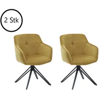 Stolkom EMMA Armlehnstuhl drehbar 180 ° Metall/Samtstoff