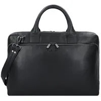 Plevier Vintage Bill Aktentasche Leder 40 cm Laptopfach schwarz