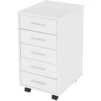 ML-Design Rollcontainer Weiß, Holzwerkstoff, 38x63.5x33 cm, Arbeitszimmer, Container