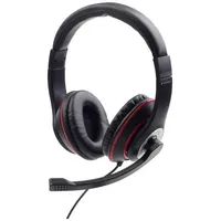 Gembird Over Ear Headset kabelgebunden Schwarz, Rot Lautstärkeregelung, Headset