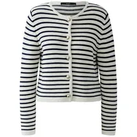 Oui Strickjacke in white blue | Gr.: 40