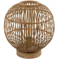 GLOBO Tischleuchte Bambus Boho Leuchte Nachttischlampe Kugellampe Schlafzimmer naturfarben,