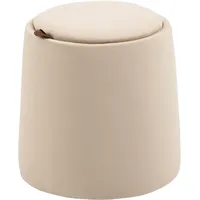 Homcom 2-in-1 Ottomane Sitzhocker inklusive Stauraum, abnehmbaren Deckel Beige