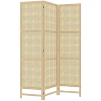 Homcom Paravent3-Teilig, Natur, Kunststoff, 135x180x1.7 cm Wohnzimmer, Raumteiler &
