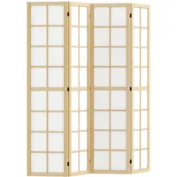 Homcom Paravent Natur Holz, 160x170x1.7 cm Wohnzimmer Raumteiler &
