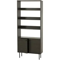 Mendler B√ocherregal HWC-N78, B√ocherschrank Hochschrank, skandinavischer Stil Metall Holz