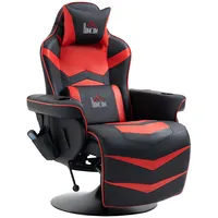 Homcom Relaxsessel, Rot, Schwarz, Kunststoff, Metall, 82.5x111.5x79.5 cm, Wohnzimmer,