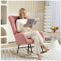 Homcom Schaukelstuhl Teddysamt 70 x 90 x 80 cm