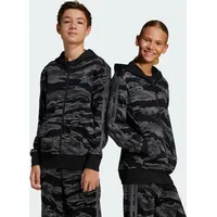 Adidas Seasonal Essentials Camo Kids Kapuzenjacke SCHWARZ|kohlengrau 158-164cm 13-14J