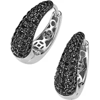 GIORGIO MARTELLO MILANO Creolen mit Ziersteinen, Silber 925 Schwarz
