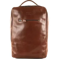 Buckle & Seam Leon Dots Leder Laptoprucksack Cognac