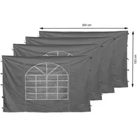 Quick Star 4 Seitenteile mit PVC Fenster 300x193cm für